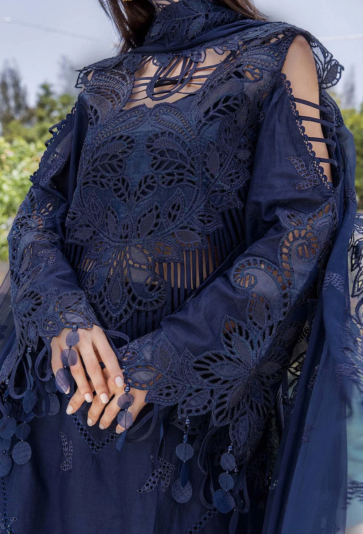 Adan Libas Luxury Lawn Embroidered 3 Pc Unstitched Suit Midnight Royale - Image 3