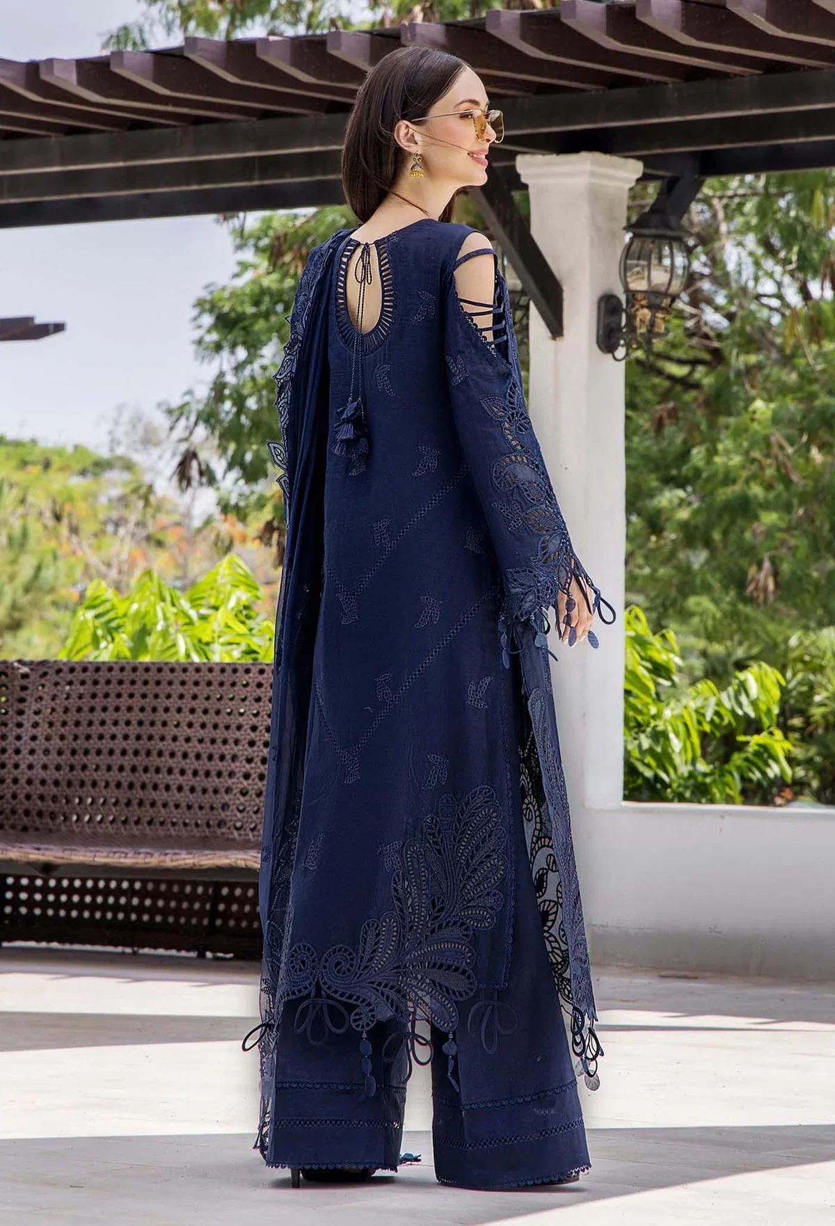 Adan Libas Luxury Lawn Embroidered 3 Pc Unstitched Suit Midnight Royale - Image 4