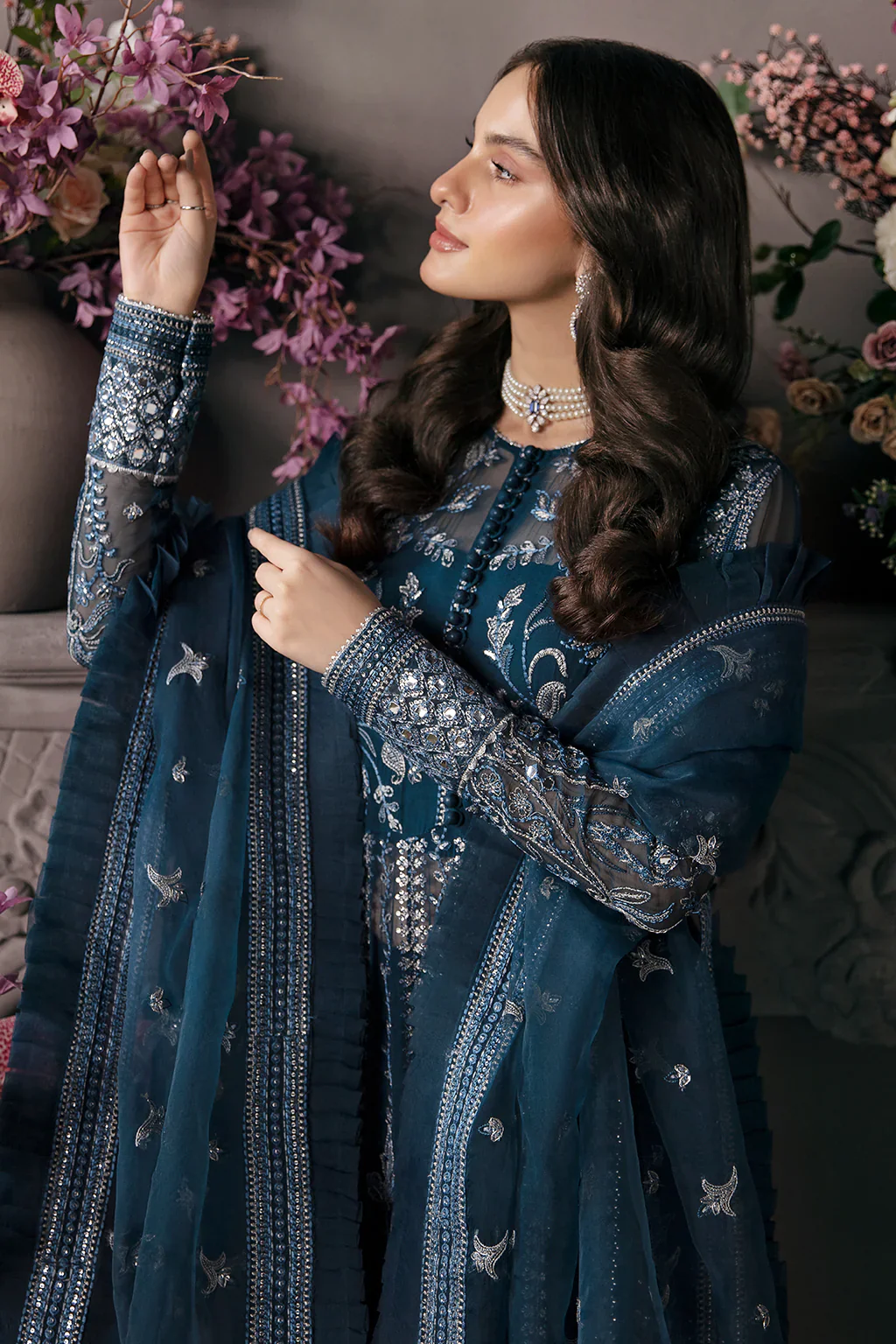 Afrozeh La Fuchsia Formals Unstitched 3 Pieces Yale - Image 4