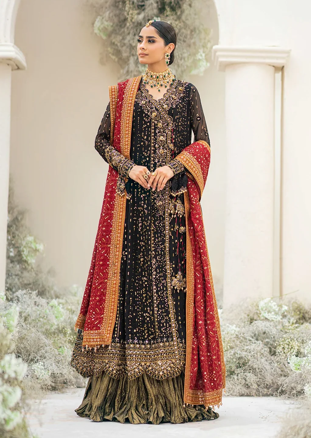 AIK ATELIER Luxury Chiffon Unstitched Embroidered Collection Look 01