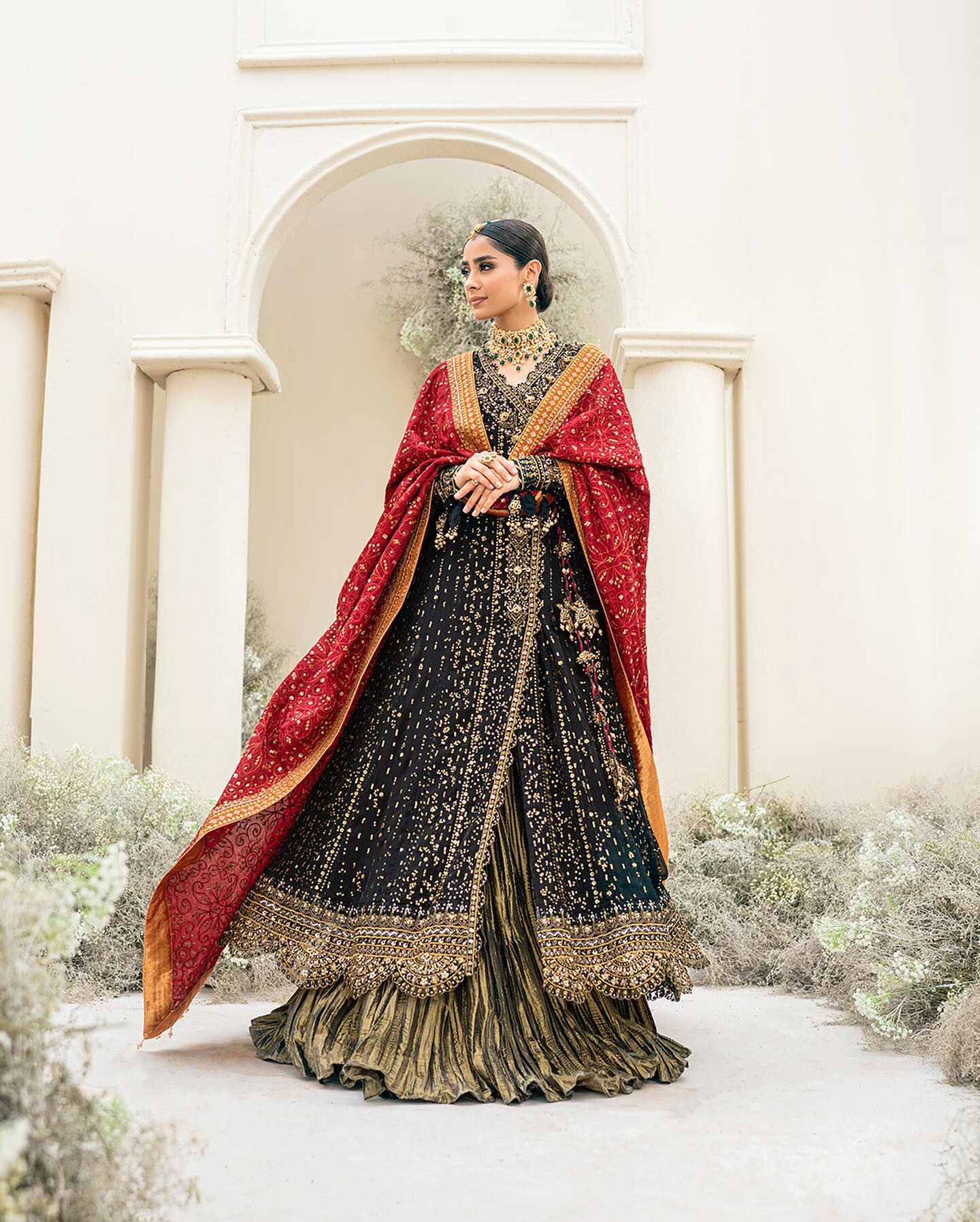AIK ATELIER Luxury Chiffon Unstitched Embroidered Collection Look 01 - Image 3