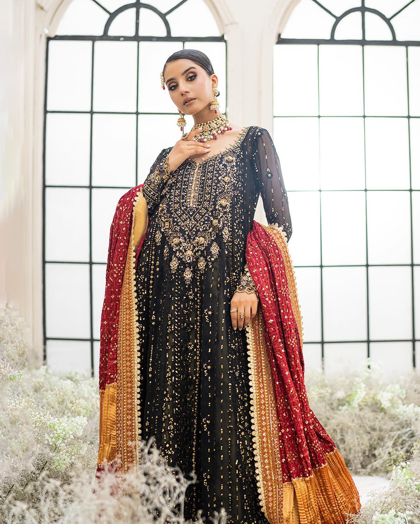 AIK ATELIER Luxury Chiffon Unstitched Embroidered Collection Look 01 - Image 5
