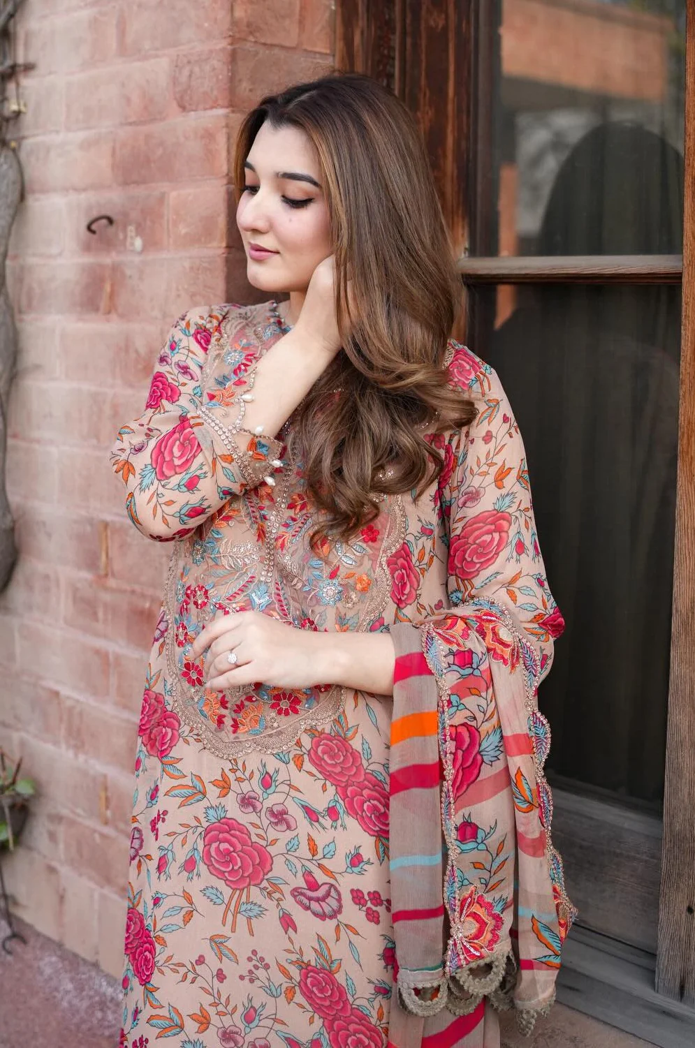 Aneelas - Luxury Lawn Embroidered 3 Piece Unstitched - ACL-EID-08 - Image 2
