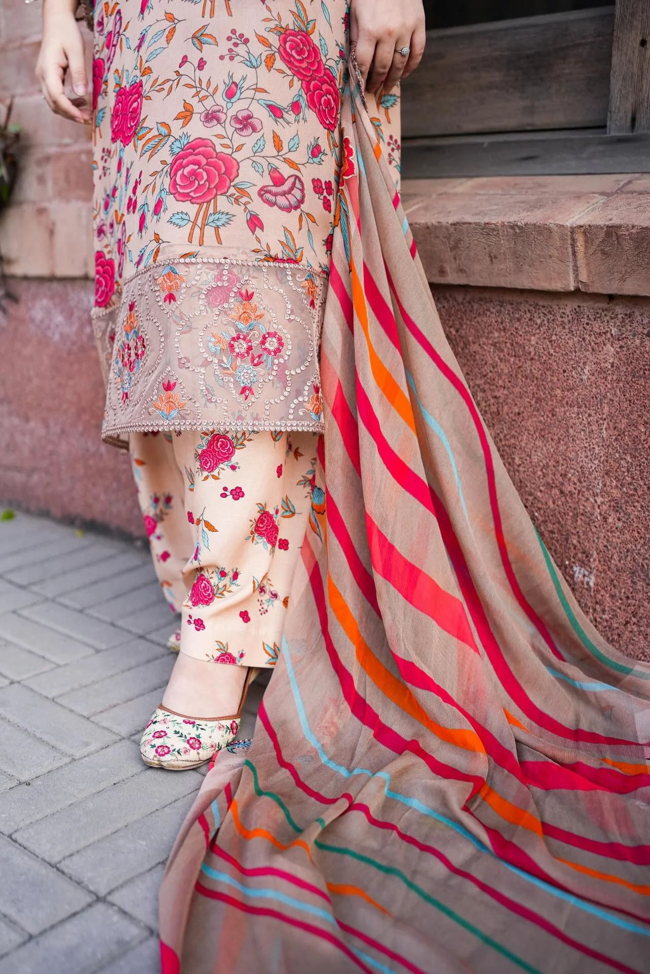 Aneelas - Luxury Lawn Embroidered 3 Piece Unstitched - ACL-EID-08 - Image 6