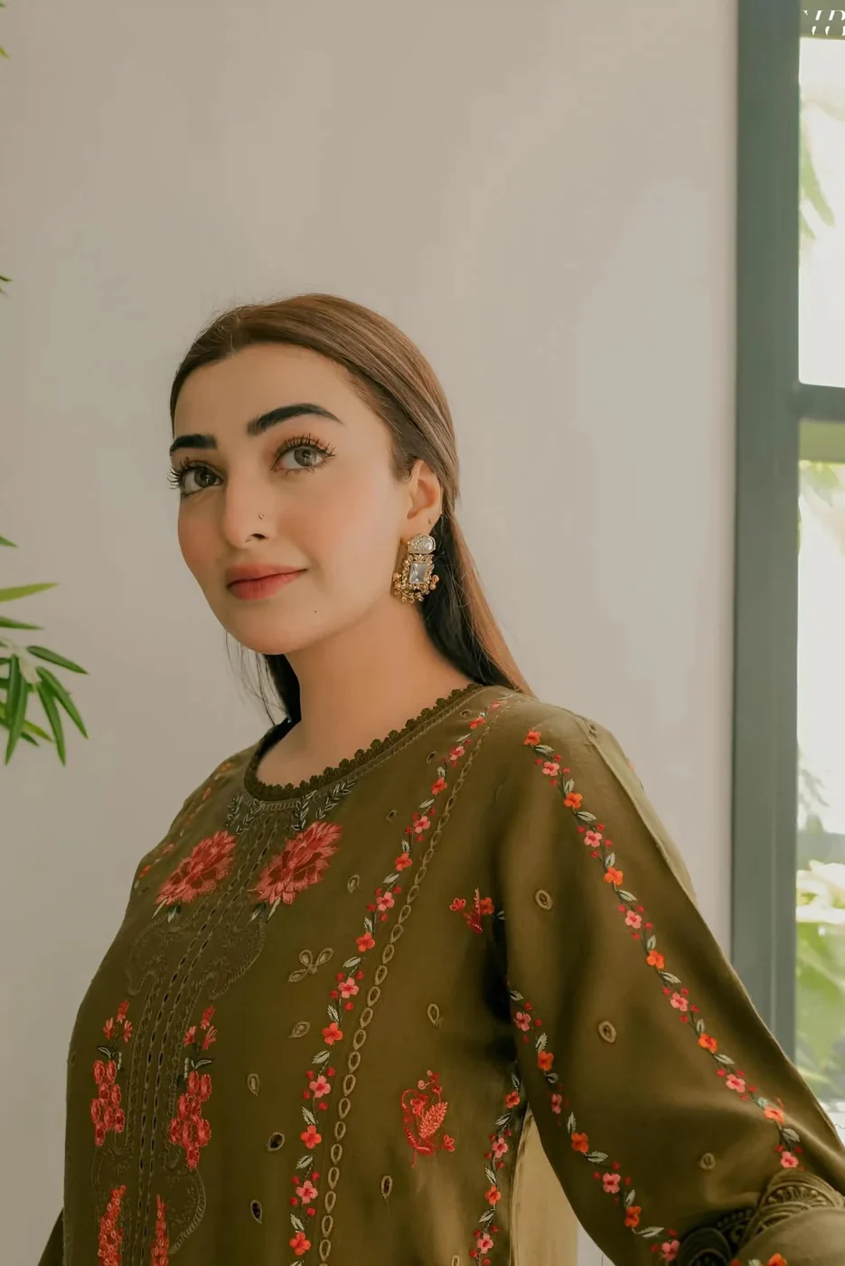 Aneelas - Luxury Lawn Embroidered 3 Piece Unstitched - Mustard - Image 4