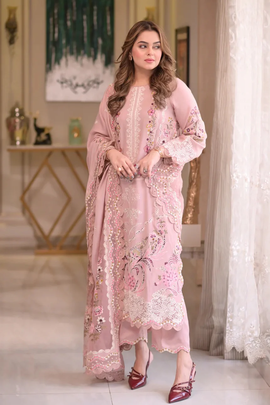 Aneelas - Luxury Lawn Embroidered Unstitched 3 Piece - WLUX-10-A - Image 4