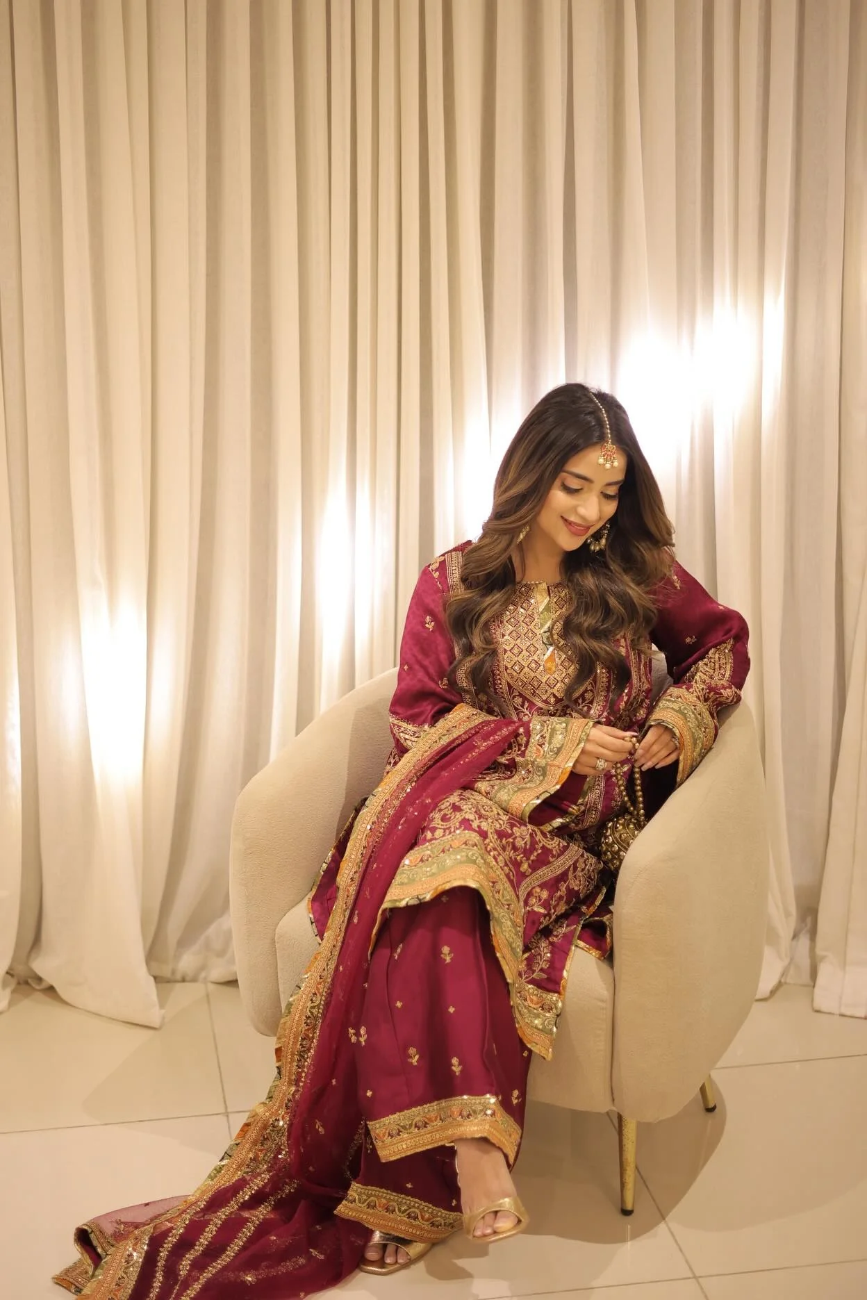 Aneelas - Luxury Silk Embroidered 3 Piece Unstitched - FC-09-B - Image 3