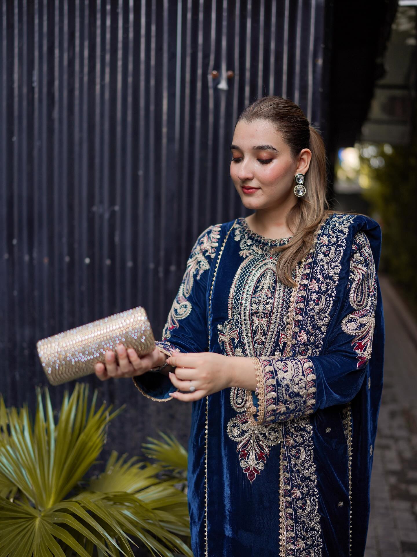 Aneelas Wedding Velvet Embroidered Unstitched Collection With Velvet Shawl - Image 5
