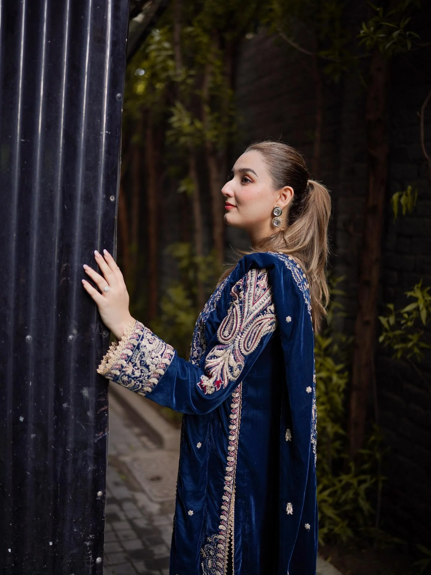 Aneelas Wedding Velvet Embroidered Unstitched Collection With Velvet Shawl - Image 6