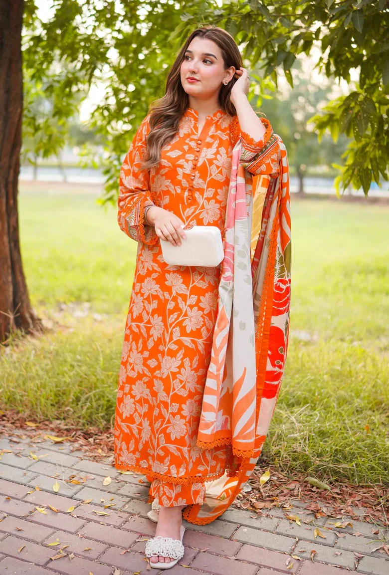 Aneelas - WPR-03 - Luxury Lawn Embroidered 3 Piece Unstitched