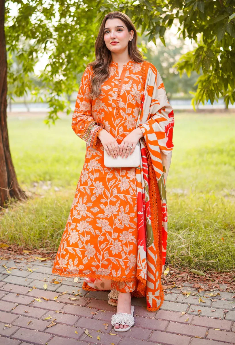 Aneelas - WPR-03 - Luxury Lawn Embroidered 3 Piece Unstitched - Image 2