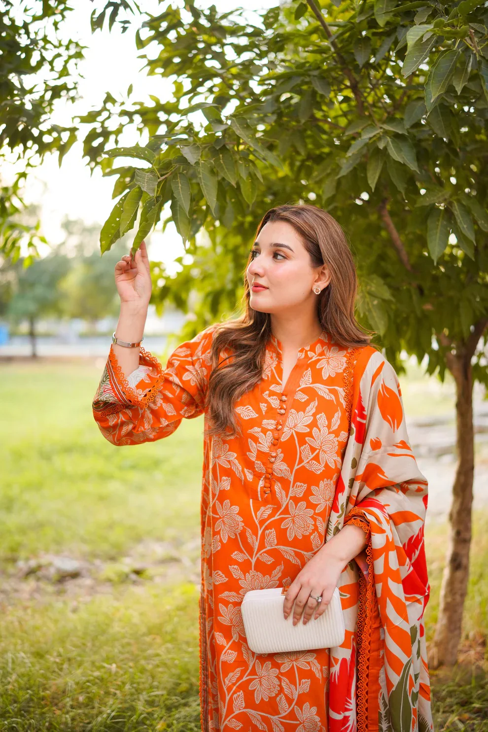 Aneelas - WPR-03 - Luxury Lawn Embroidered 3 Piece Unstitched - Image 5