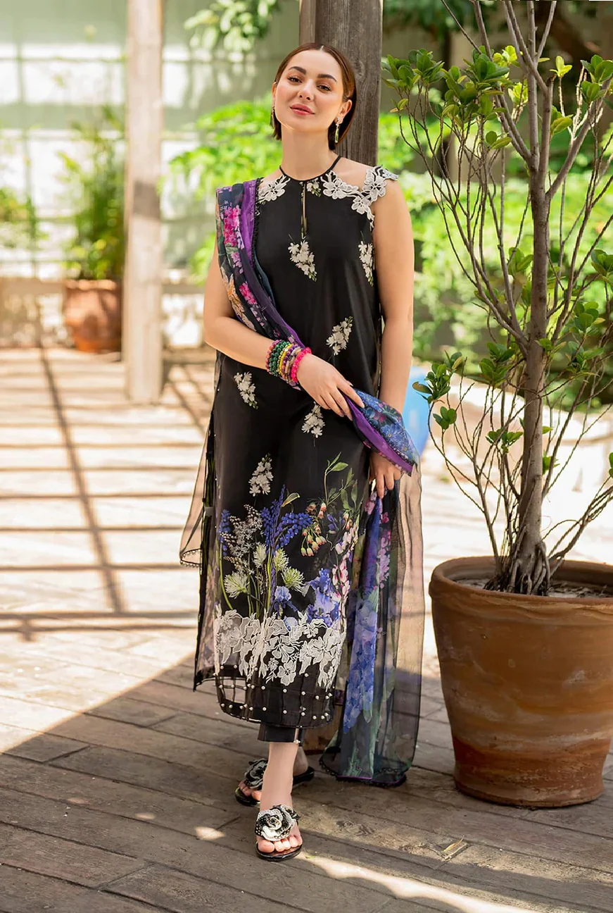 Asifa and Nabeel - Lawn Embroidered Unstitched 3 Piece - Surma MK-14 - Image 3