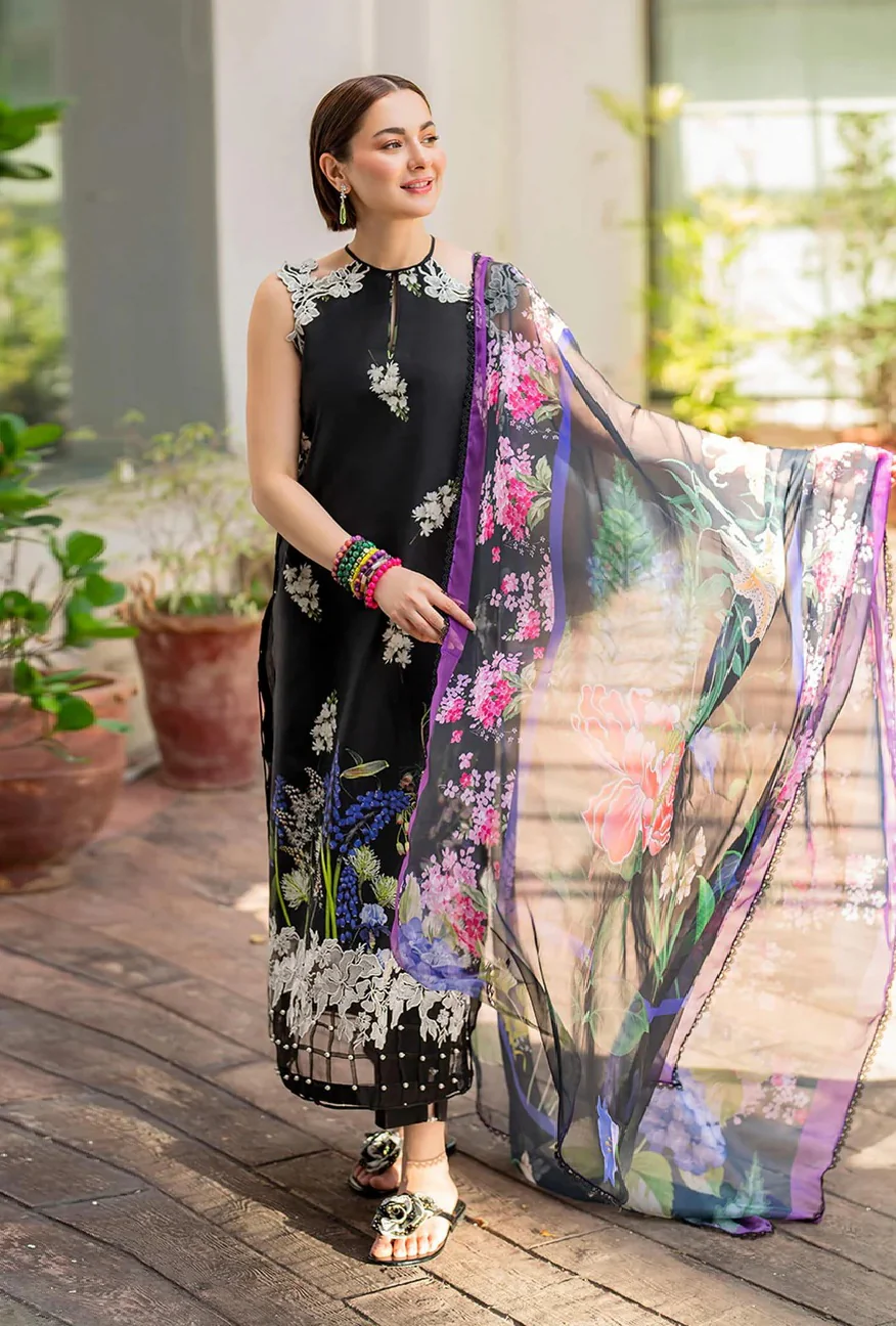 Asifa and Nabeel - Lawn Embroidered Unstitched 3 Piece - Surma MK-14 - Image 4