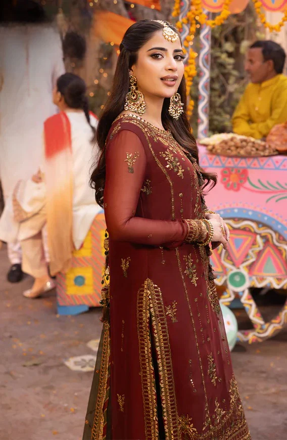 Asim Jofa - Luxury Chiffon Embroidered 3 Piece Unstitched - AJCD-22 - Image 4