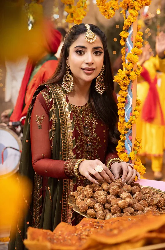 Asim Jofa - Luxury Chiffon Embroidered 3 Piece Unstitched - AJCD-22 - Image 5