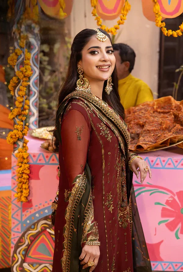 Asim Jofa - Luxury Chiffon Embroidered 3 Piece Unstitched - AJCD-22 - Image 6