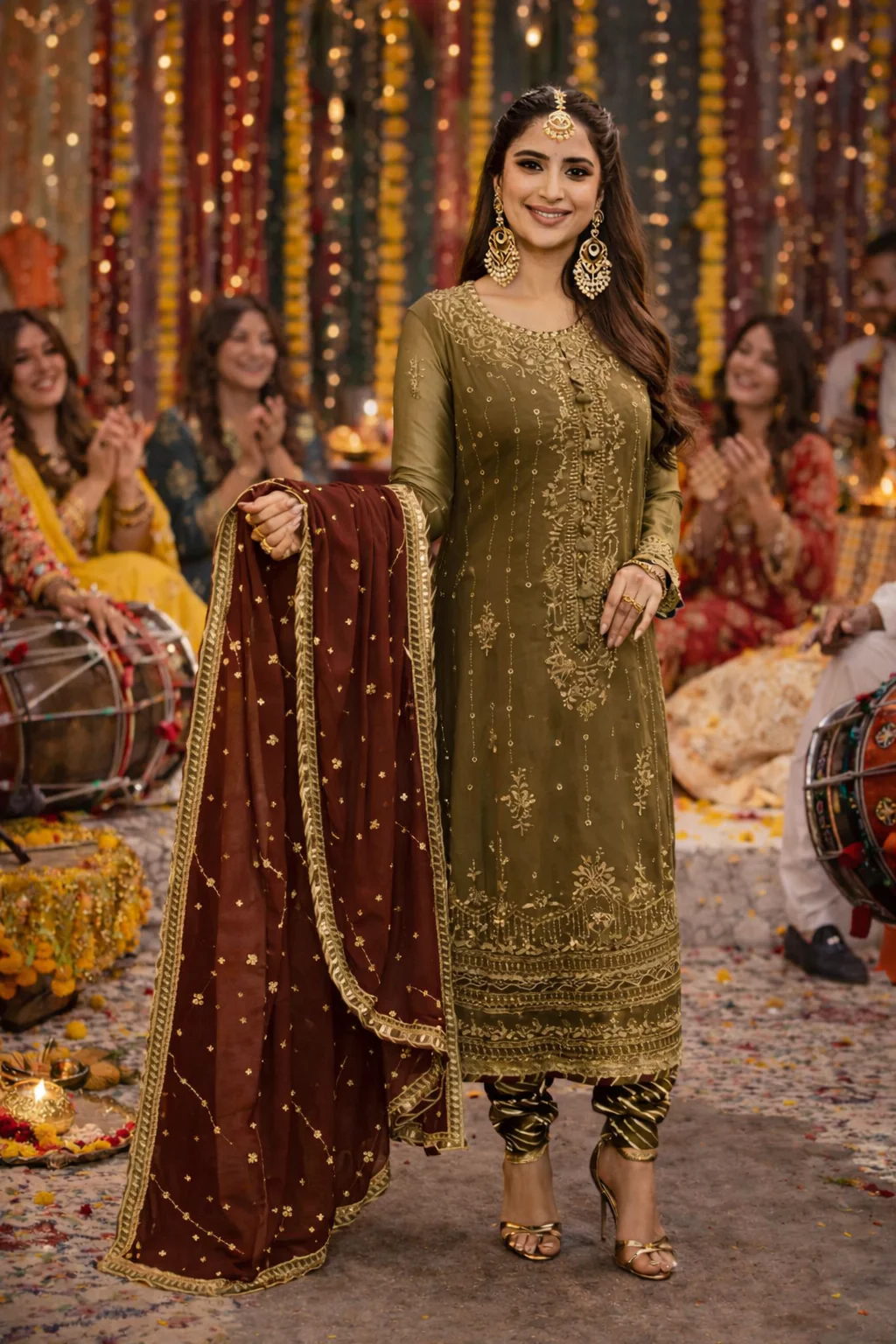 Asim Jofa Luxury Chiffon Embroidered Unstitched Suit AJMR -022 - Image 3