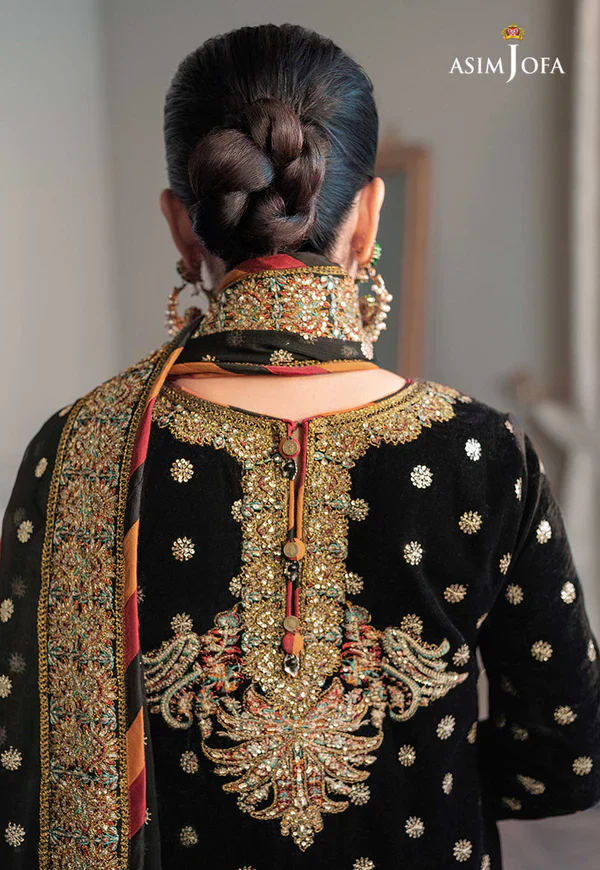 Asim Jofa - The Ayeza Edit Makhmal Royal Velvet Collection Unstitched 3 Pc - AJAM-02 - Image 10