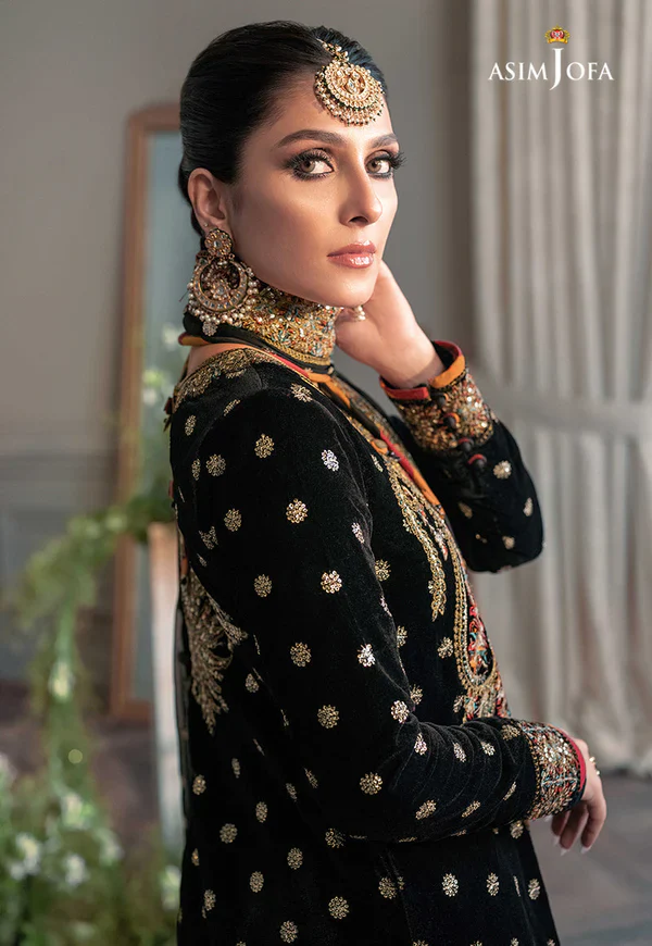 Asim Jofa - The Ayeza Edit Makhmal Royal Velvet Collection Unstitched 3 Pc - AJAM-02 - Image 8