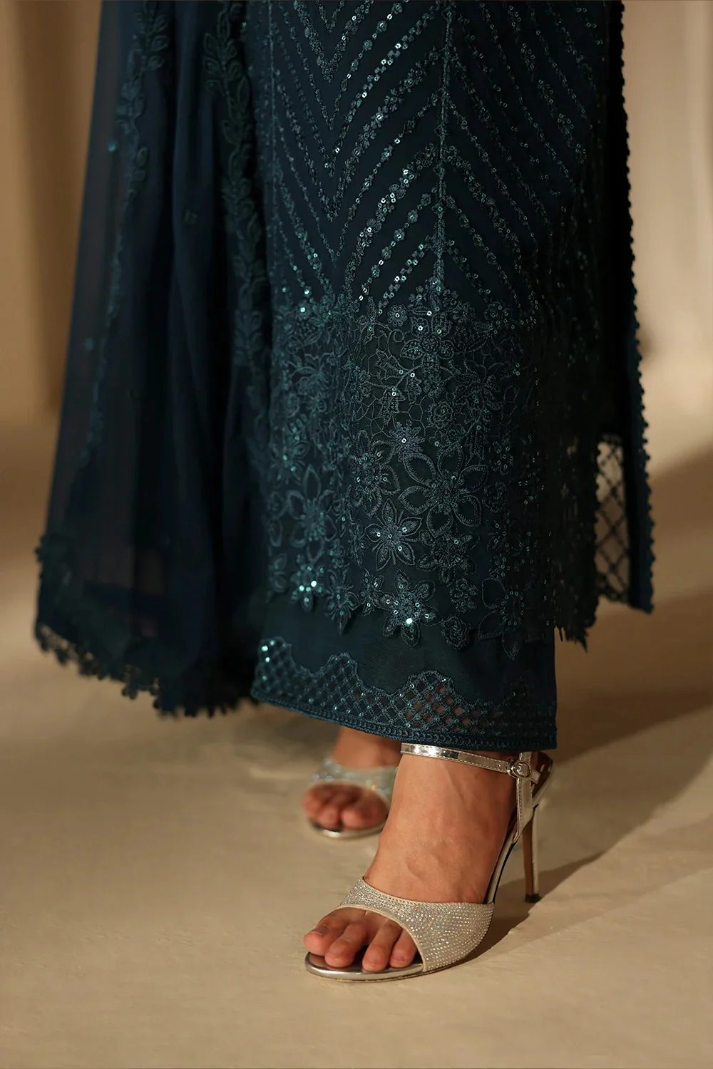 Azure - Euphoria - Luxury Chiffon Embroidered 3 Piece Unstitched - Image 7