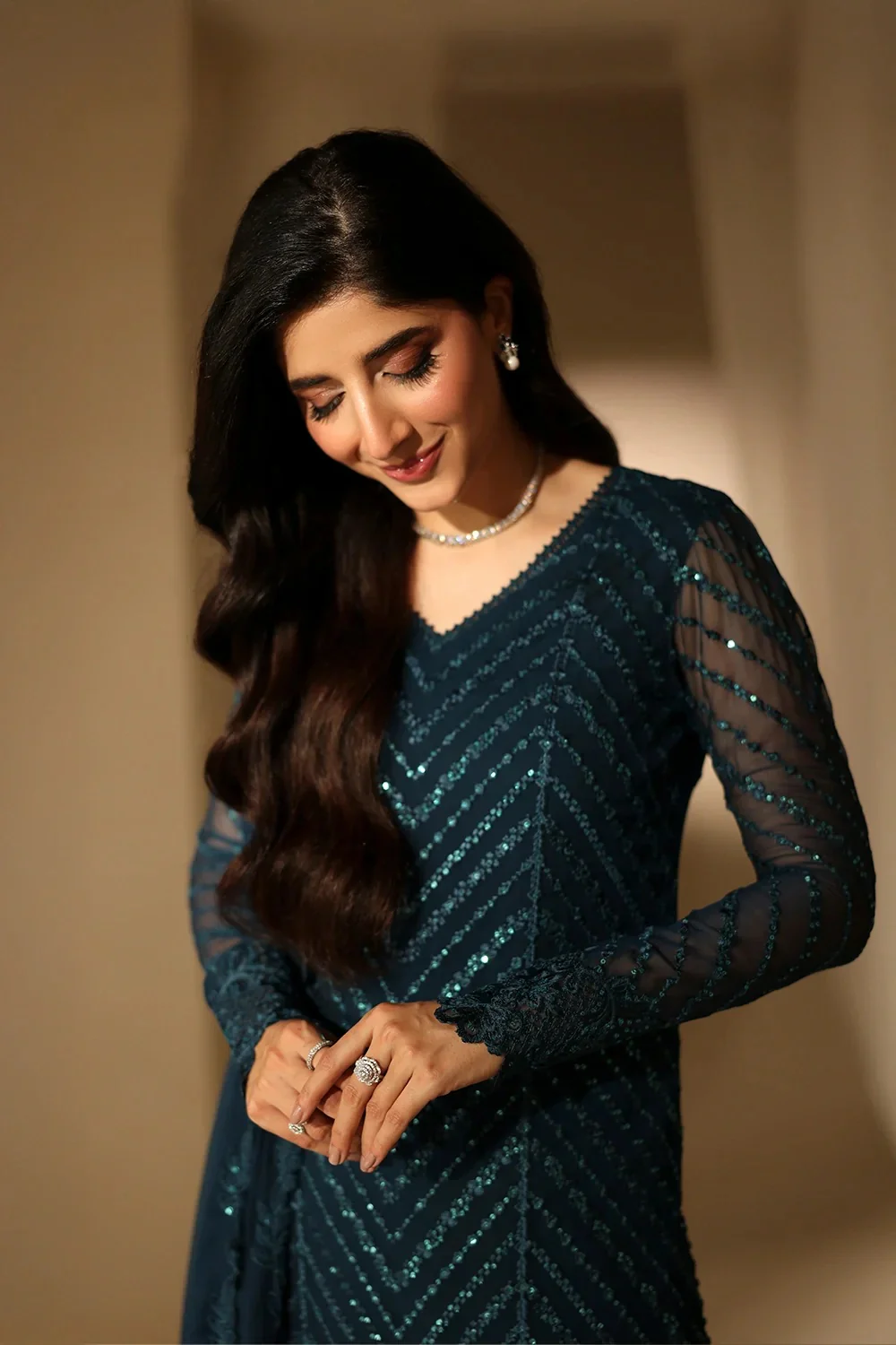 Azure - Euphoria - Luxury Chiffon Embroidered 3 Piece Unstitched - Image 8
