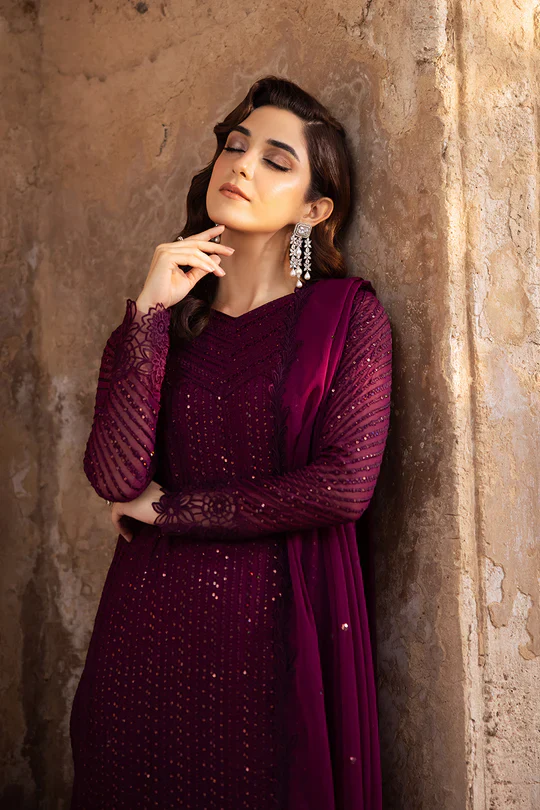Azure Luxury Chiffon Embroidered Collection GARNET MAJESTY - Image 6
