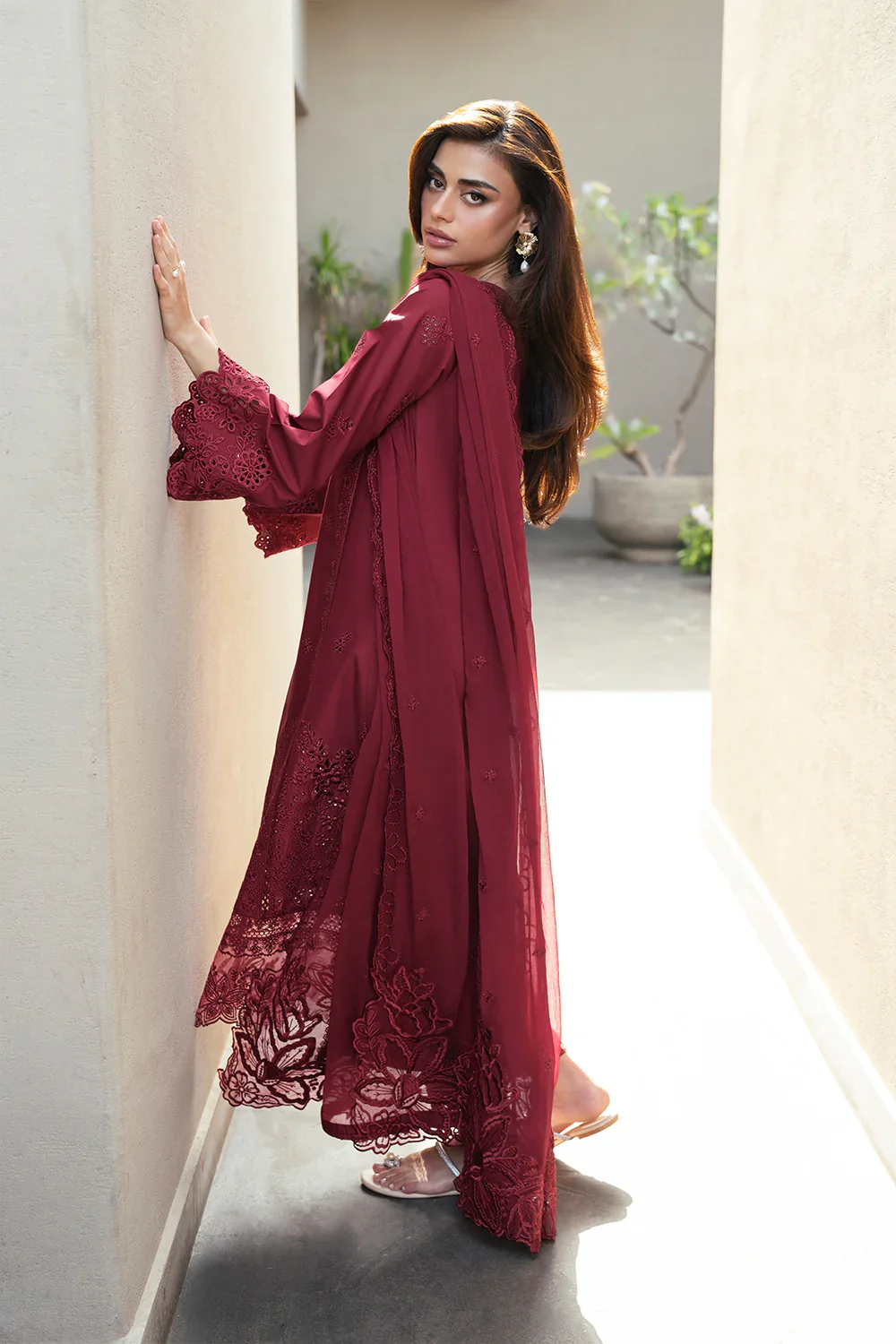 Azure Luxury Lawn Embroidered Unstitched Collection ROSSO ROYAL - Image 5