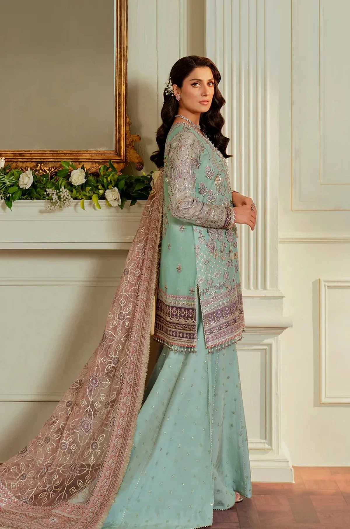 Baroque - BQU-Ch13-08 - Luxury Pure Chiffon Embroidered 3 Piece Unstitched - Image 4