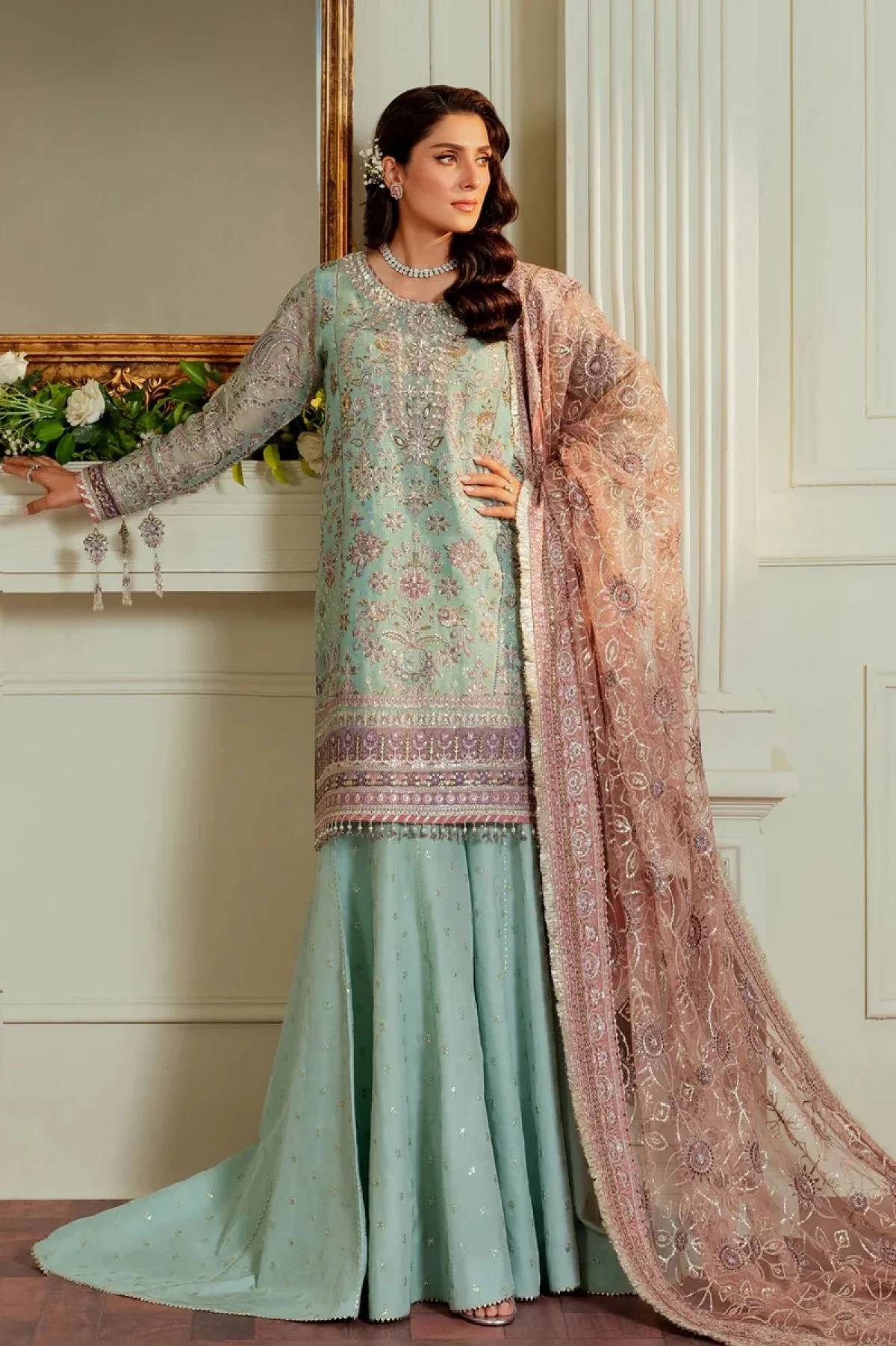 Baroque - BQU-Ch13-08 - Luxury Pure Chiffon Embroidered 3 Piece Unstitched - Image 6