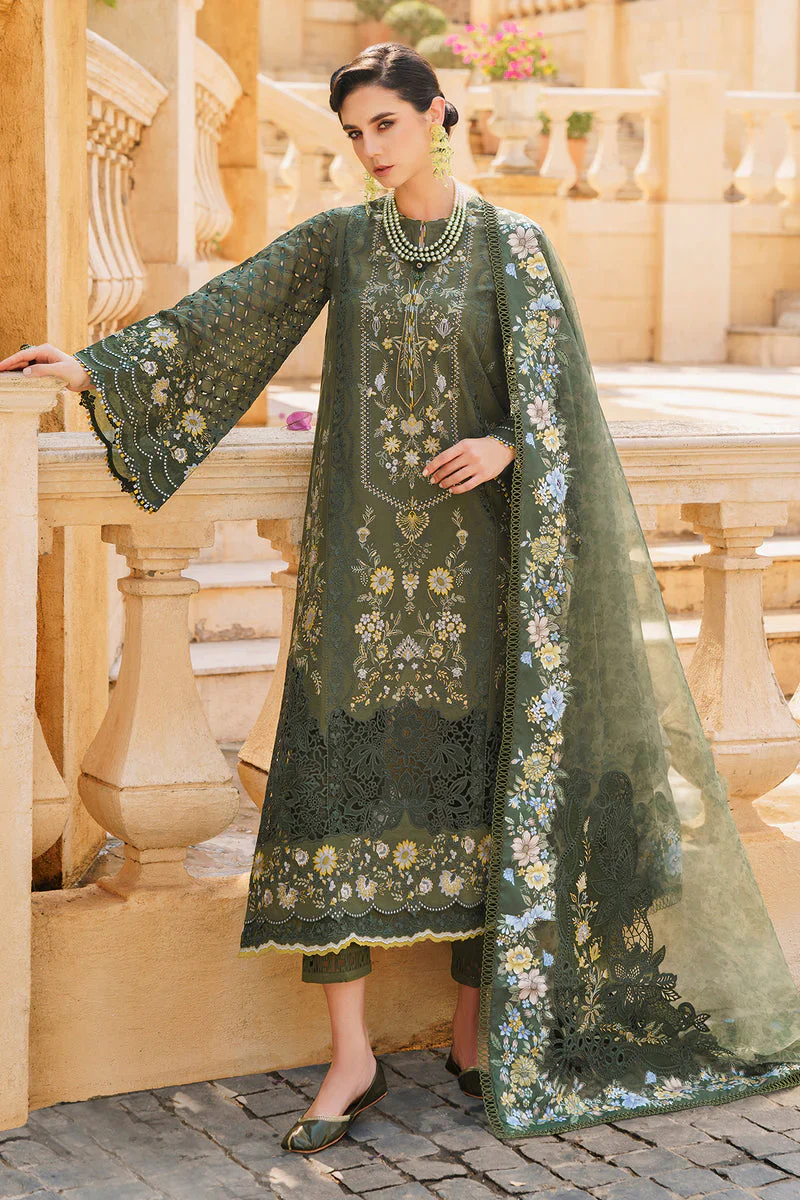 Baroque Embroidered Luxury Lawn Unstitched 3Pc Suit BQU - D10 - Image 2