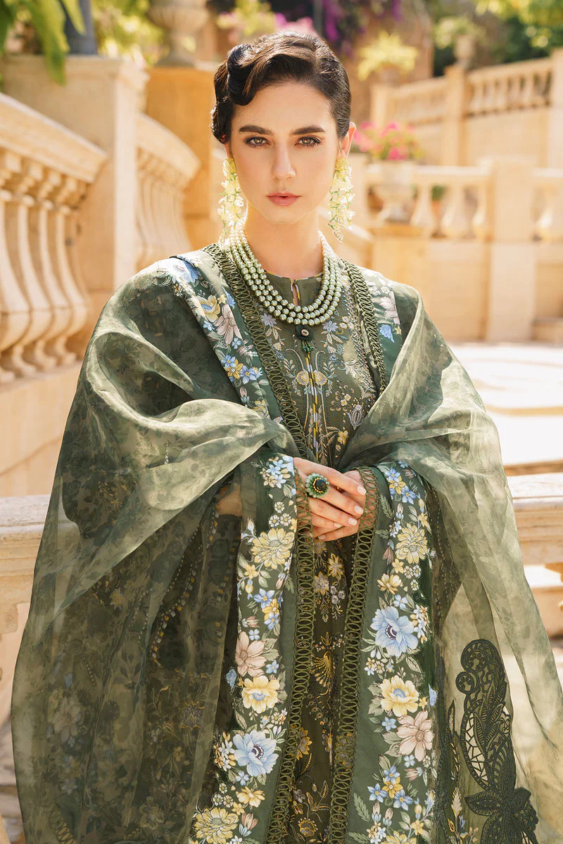 Baroque Embroidered Luxury Lawn Unstitched 3Pc Suit BQU - D10 - Image 5