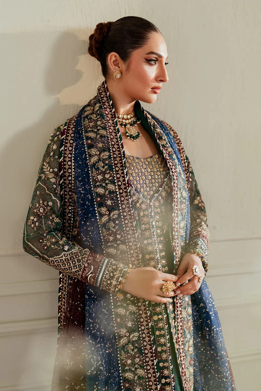 Baroque Luxury Chiffon Embroidered 3 Piece Unstitched CH13-03 - Image 12