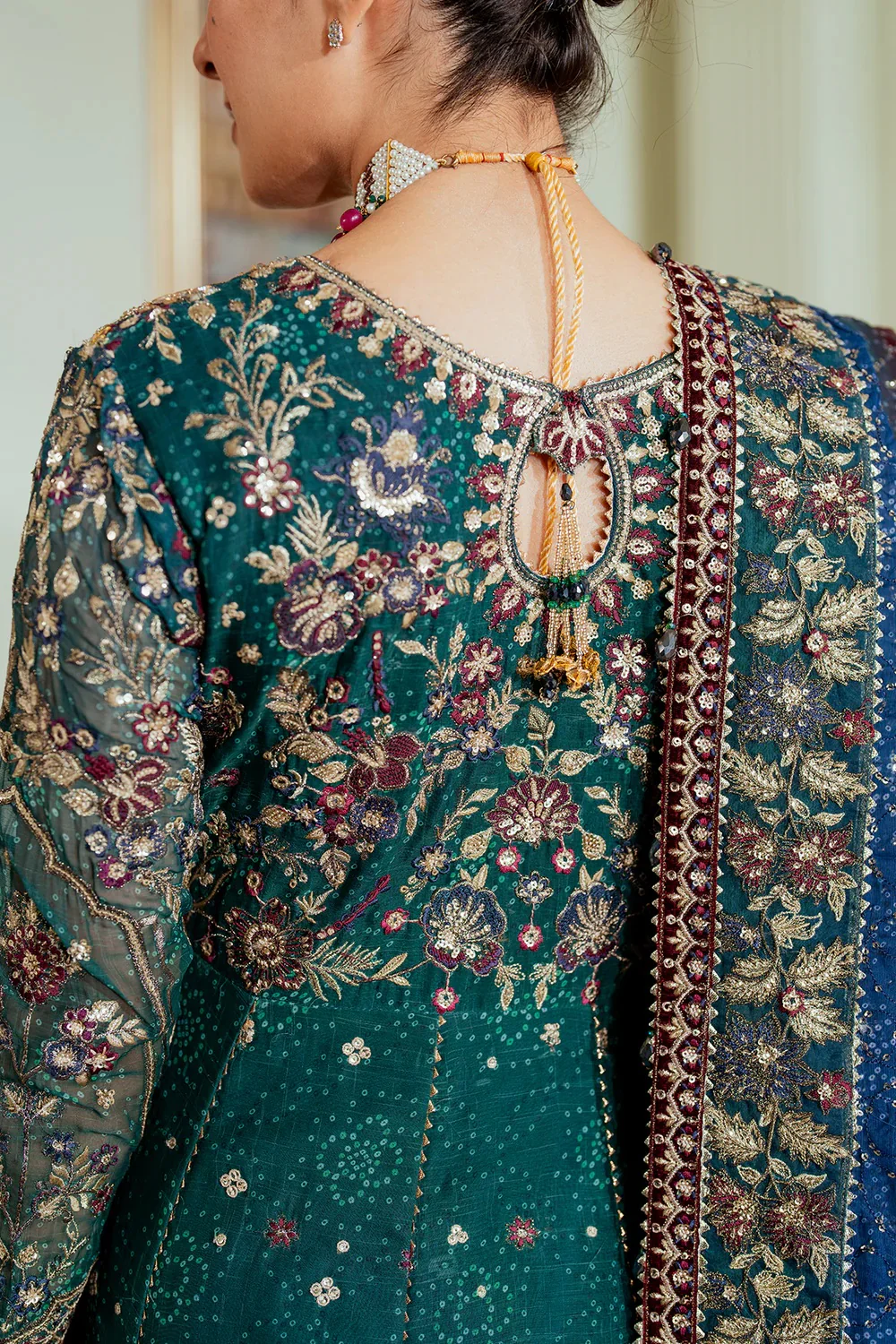 Baroque Luxury Chiffon Embroidered 3 Piece Unstitched CH13-03 - Image 14