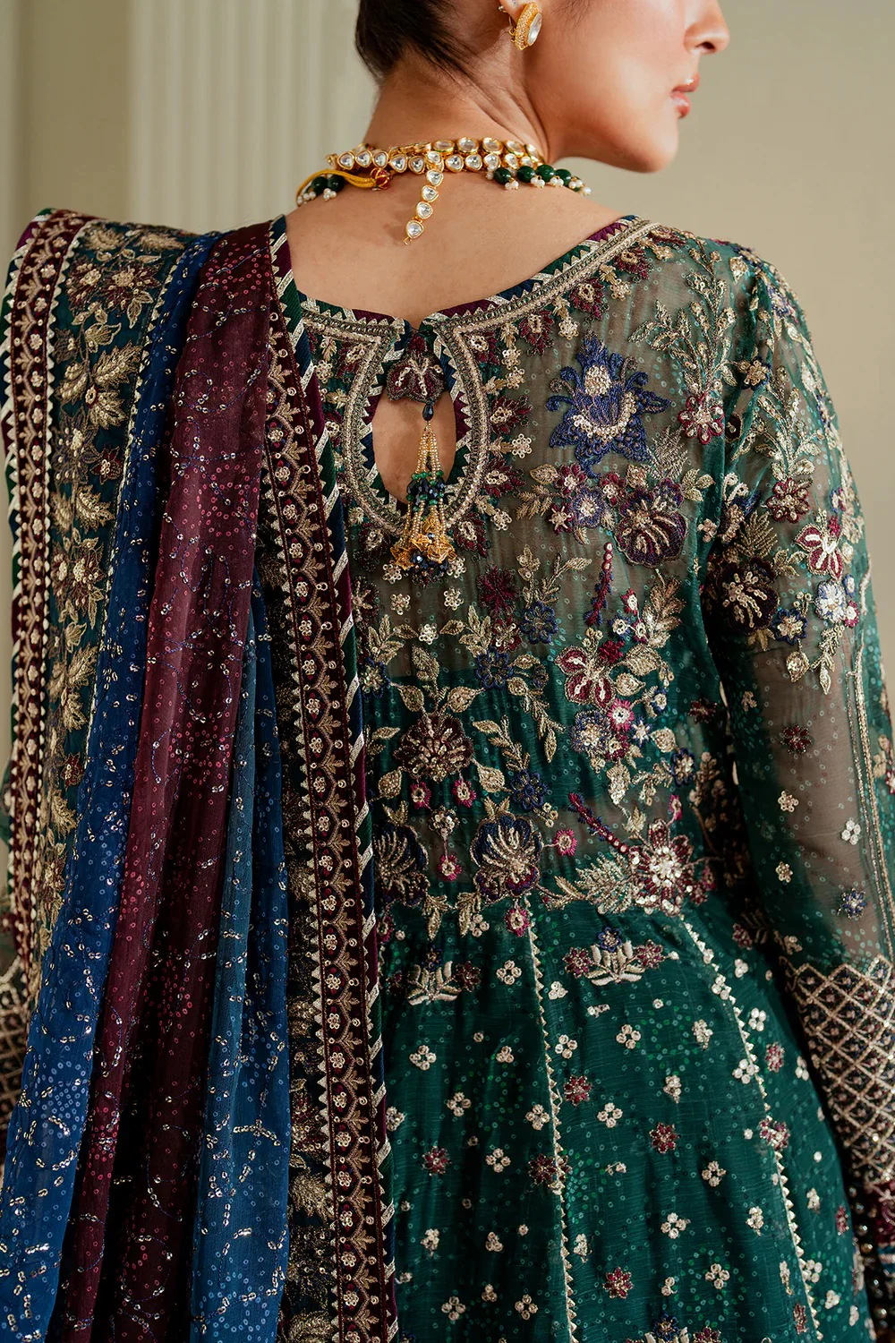 Baroque Luxury Chiffon Embroidered 3 Piece Unstitched CH13-03 - Image 15