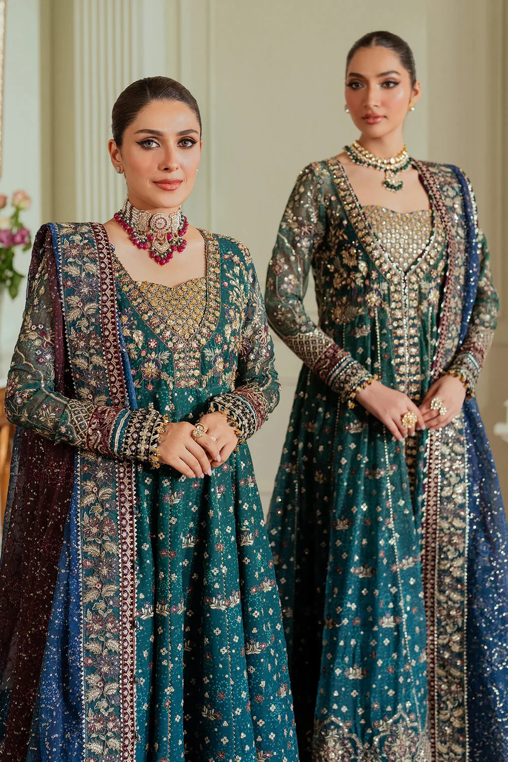 Baroque Luxury Chiffon Embroidered 3 Piece Unstitched CH13-03 - Image 4