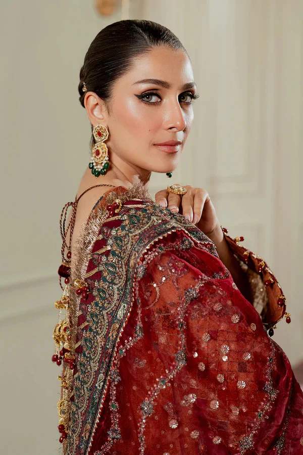 Baroque Luxury Cotton Net Embroidered 3 Piece Unstitched - CH13-01 - Image 10