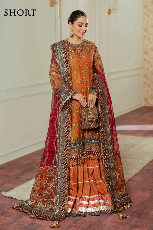 Baroque Luxury Cotton Net Embroidered 3 Piece Unstitched - CH13-01 - Image 2