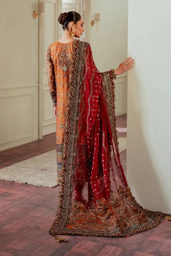 Baroque Luxury Cotton Net Embroidered 3 Piece Unstitched - CH13-01 - Image 6