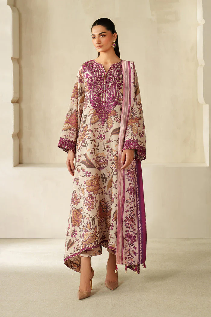 Baroque Luxury Lawn Embroidered & Printed Suit UE-4329