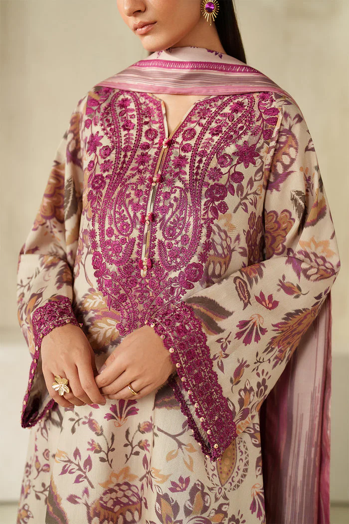 Baroque Luxury Lawn Embroidered & Printed Suit UE-4329 - Image 4