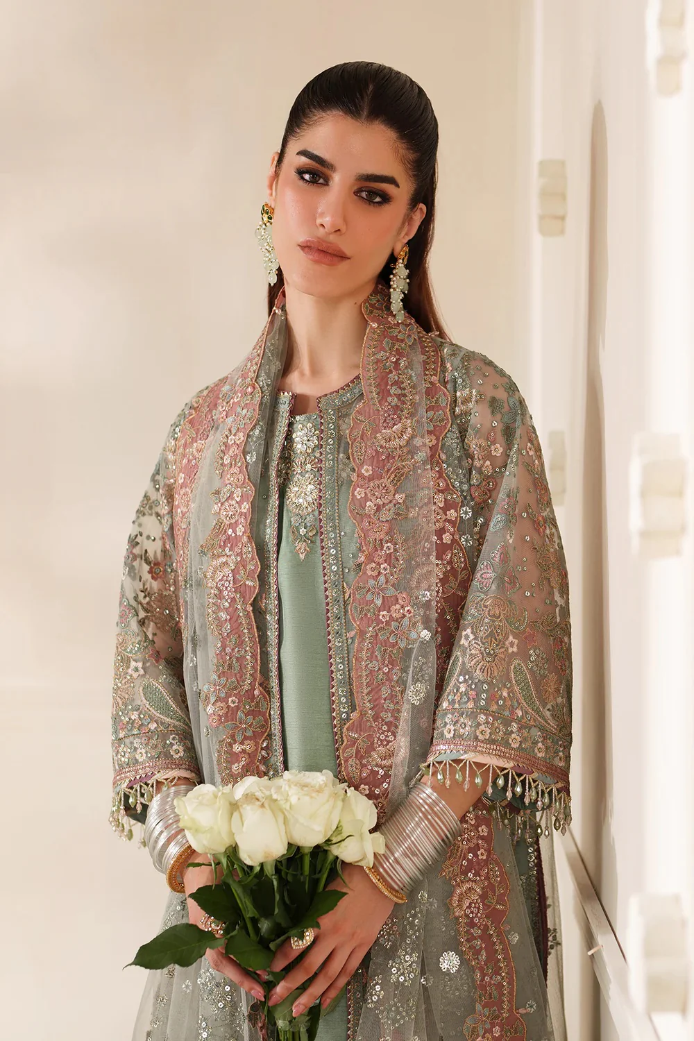Baroque - Luxury Pure Chiffon Embroidered Unstitched 3 Piece - CH14-06 - Image 13