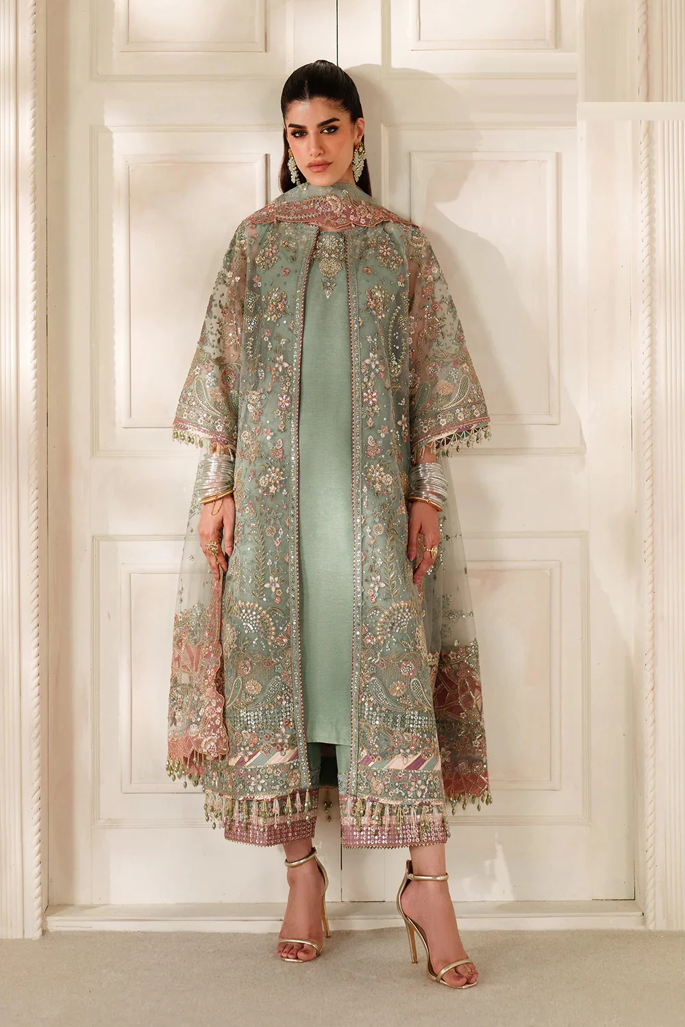 Baroque - Luxury Pure Chiffon Embroidered Unstitched 3 Piece - CH14-06 - Image 5
