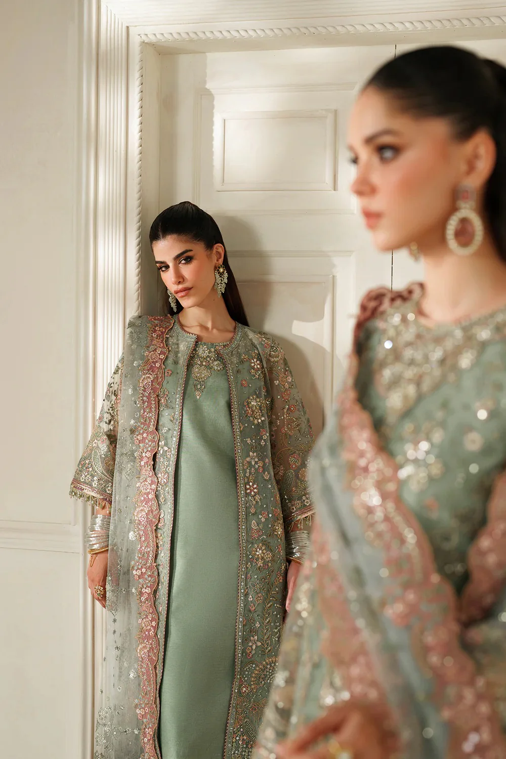 Baroque - Luxury Pure Chiffon Embroidered Unstitched 3 Piece - CH14-06 - Image 8