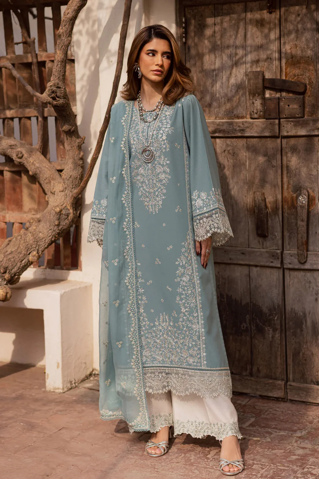 Batik - Naisha - Luxury Lawn Embroidered 3 Piece Unstitched - Image 2