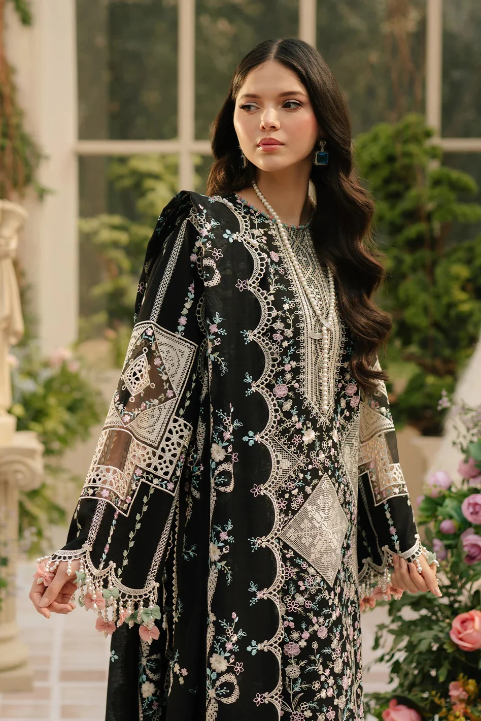 Bin Ilyas - 103 - B - Luxury Lawn Embroidered 3 Piece Unstitched Fareesa - Image 4