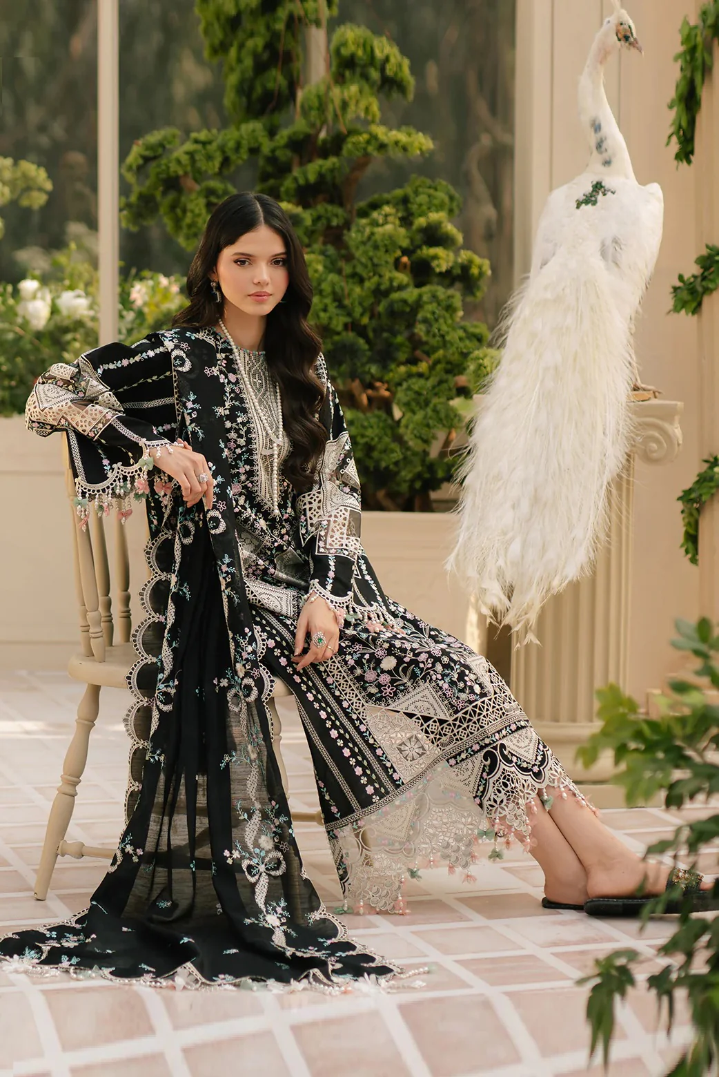 Bin Ilyas - 103 - B - Luxury Lawn Embroidered 3 Piece Unstitched Fareesa - Image 6