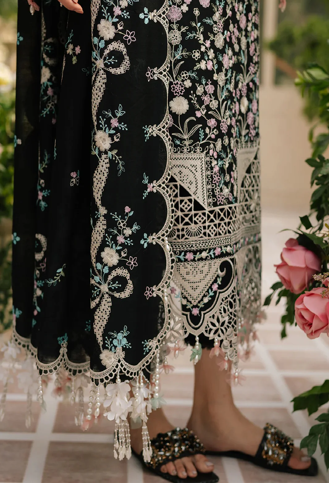Bin Ilyas - 103 - B - Luxury Lawn Embroidered 3 Piece Unstitched Fareesa - Image 7
