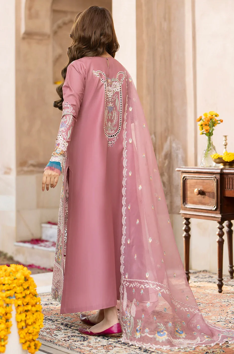 Bin Ilyas - 407-B - Luxury Lawn Embroidered 3 Piece Unstitched - Image 6