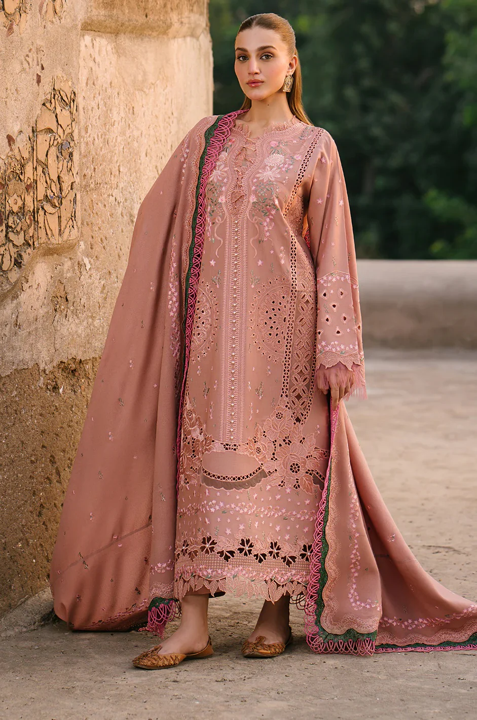 Bin Ilyas - Gulabi Baagh - Lawn Embroidered 3 Piece Collection 152 A - Image 2